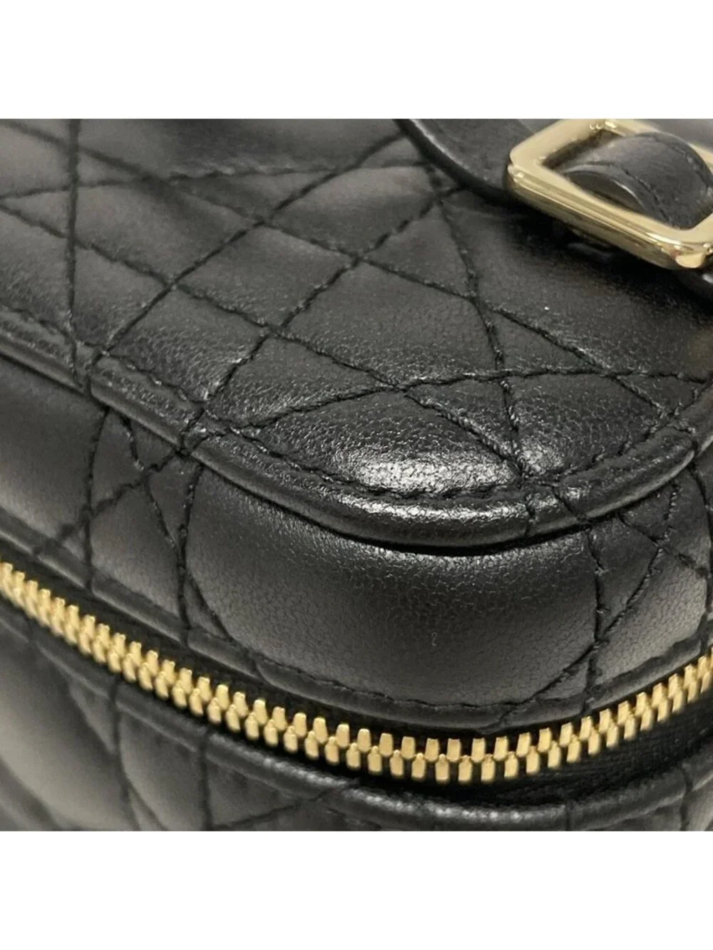 Dior Vanity Cannage Stitch Black Mini Bag Leather